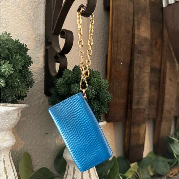 Louis Vuitton epi-leather hand, painted card key holder converted wristlet - Picture 14 of 17